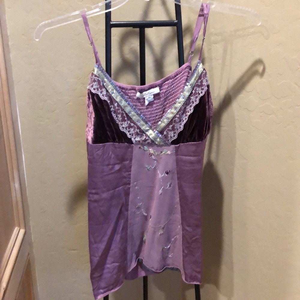 Velvet & satin tank top